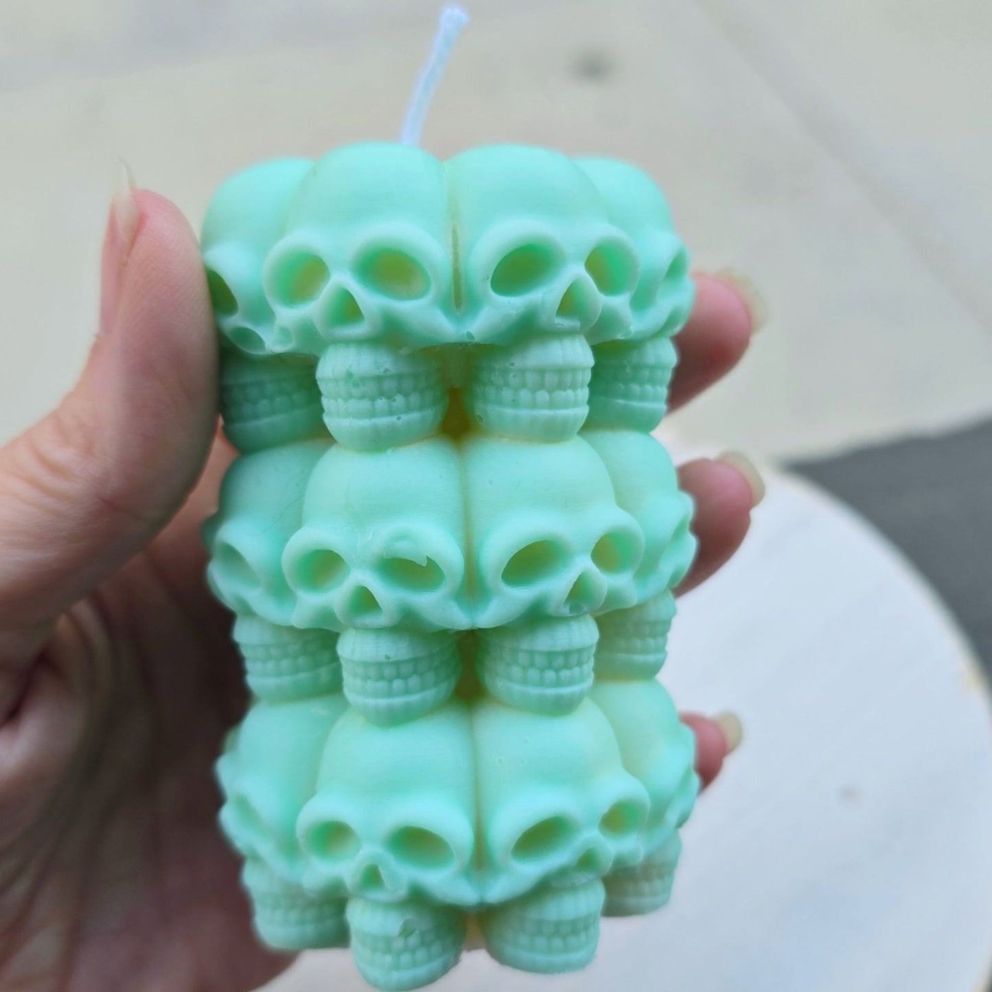 Handmade ✦ Stacked Skull Candle ✦ Vanilla Oatmeal Raisin Soy Wax Gothic Decor