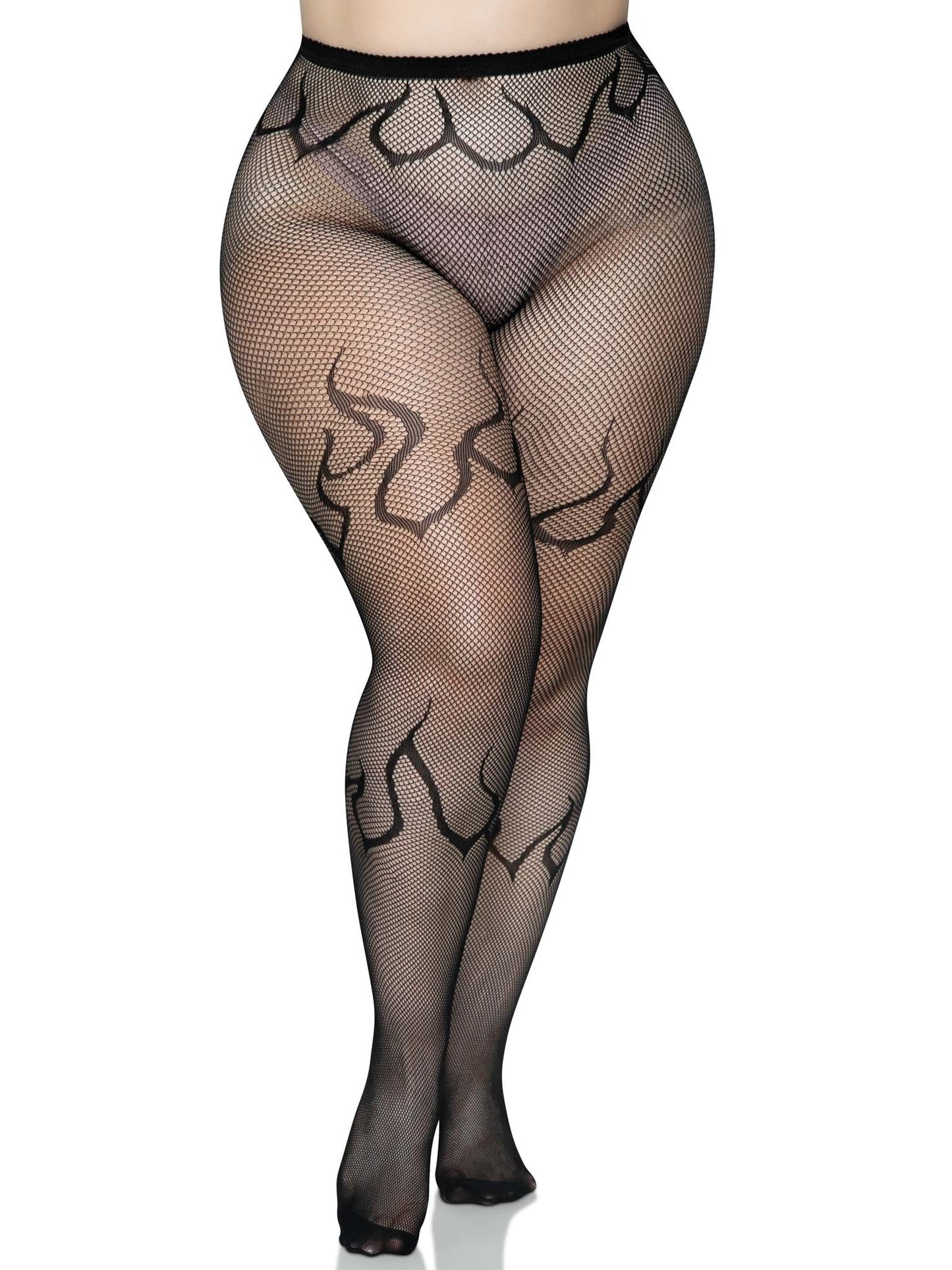 Flame Plus Fishnet Tights -  - Hosiery