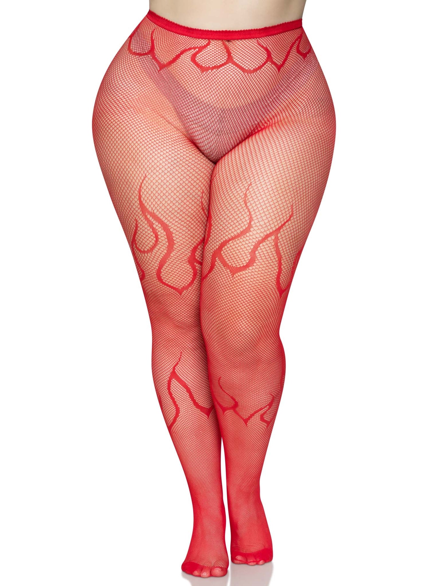 Flame Plus Fishnet Tights -  - Hosiery
