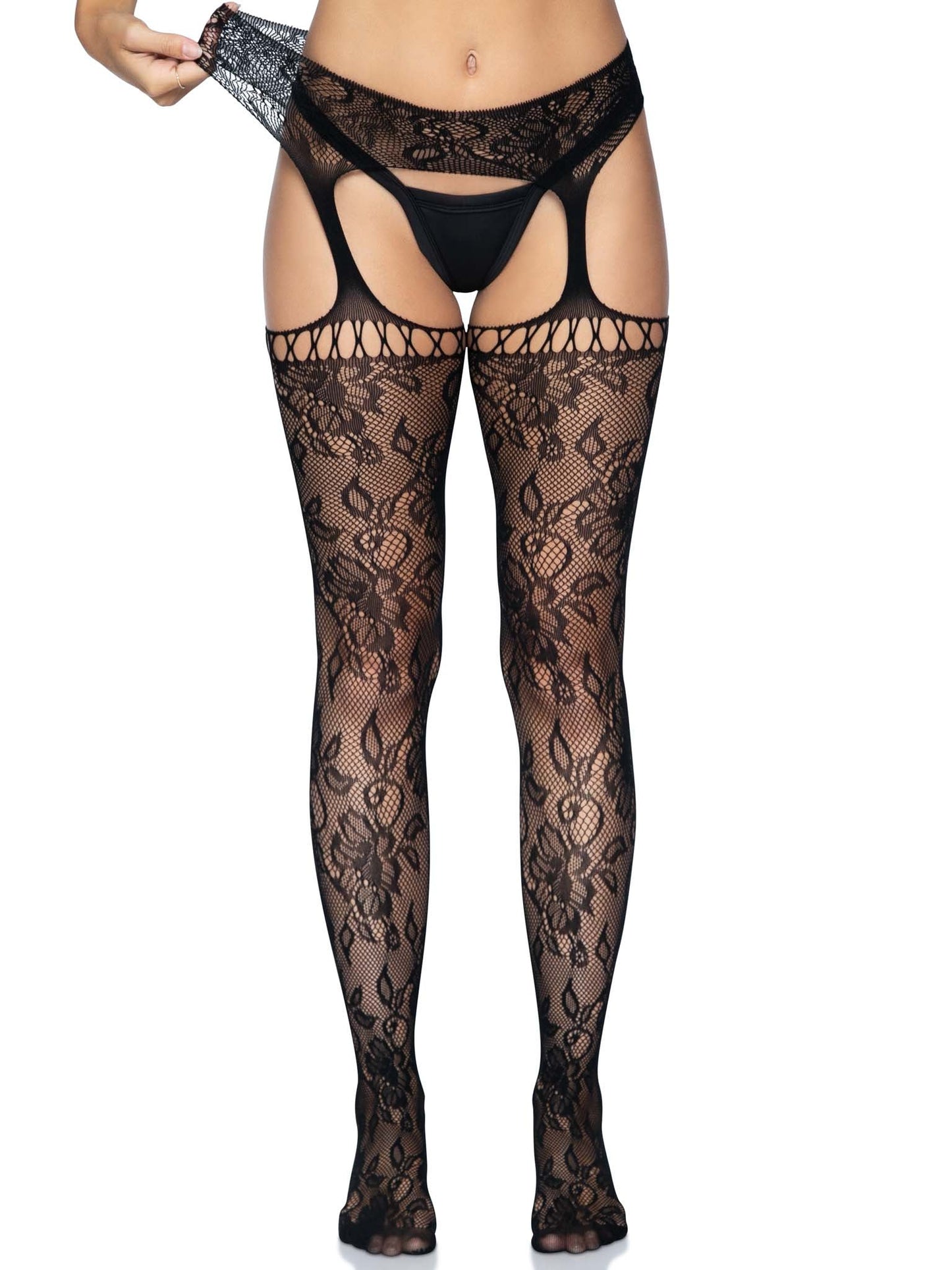 Karina Lace Garter Belt Stockings -  - Hosiery