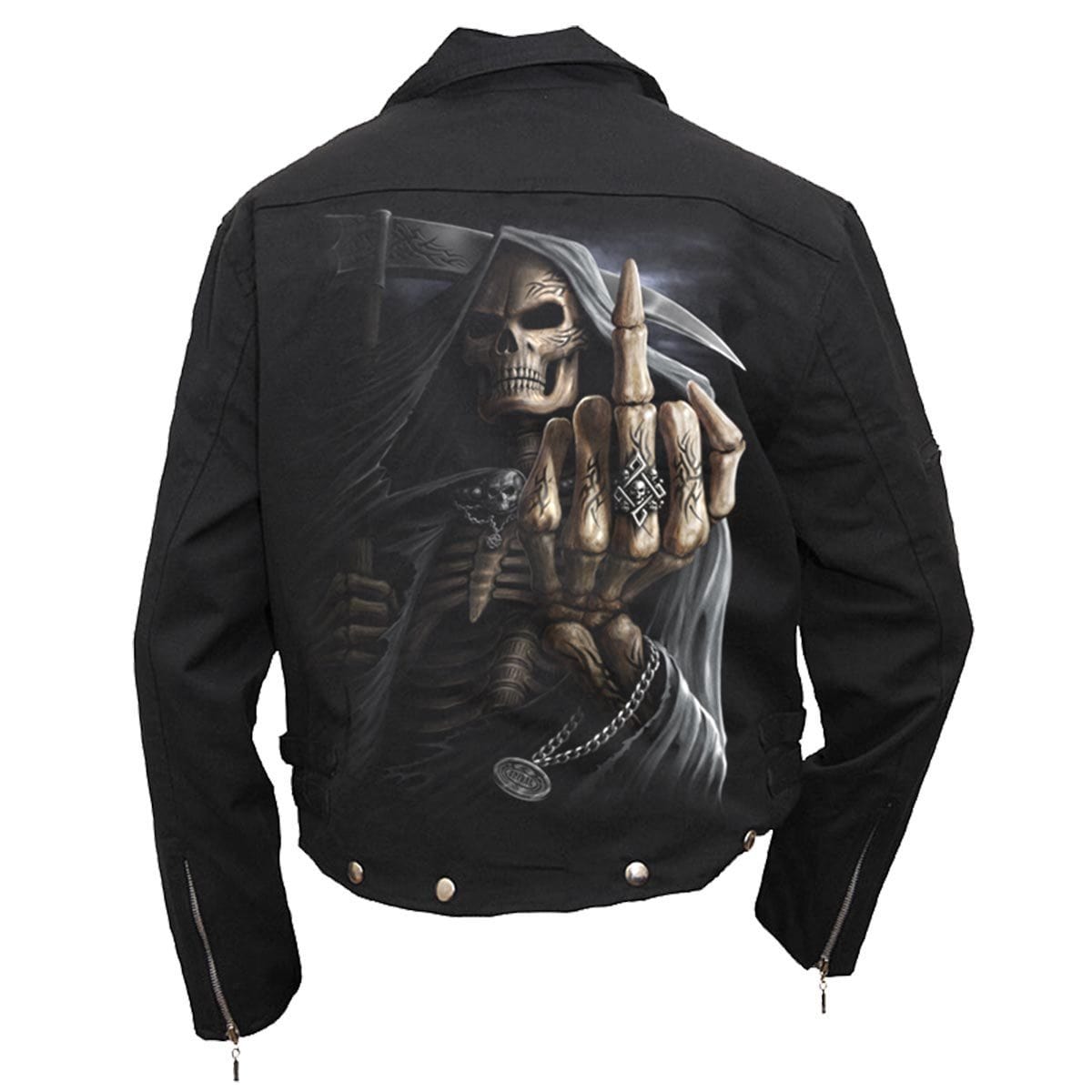 BONE FINGER - Lined Biker Jacket Black -  - Jackets