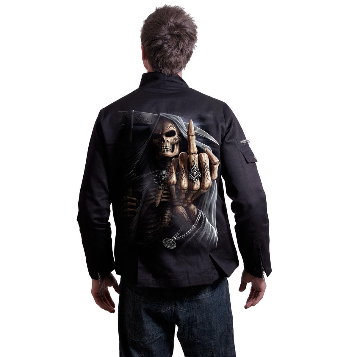 BONE FINGER - Lined Biker Jacket Black -  - Jackets