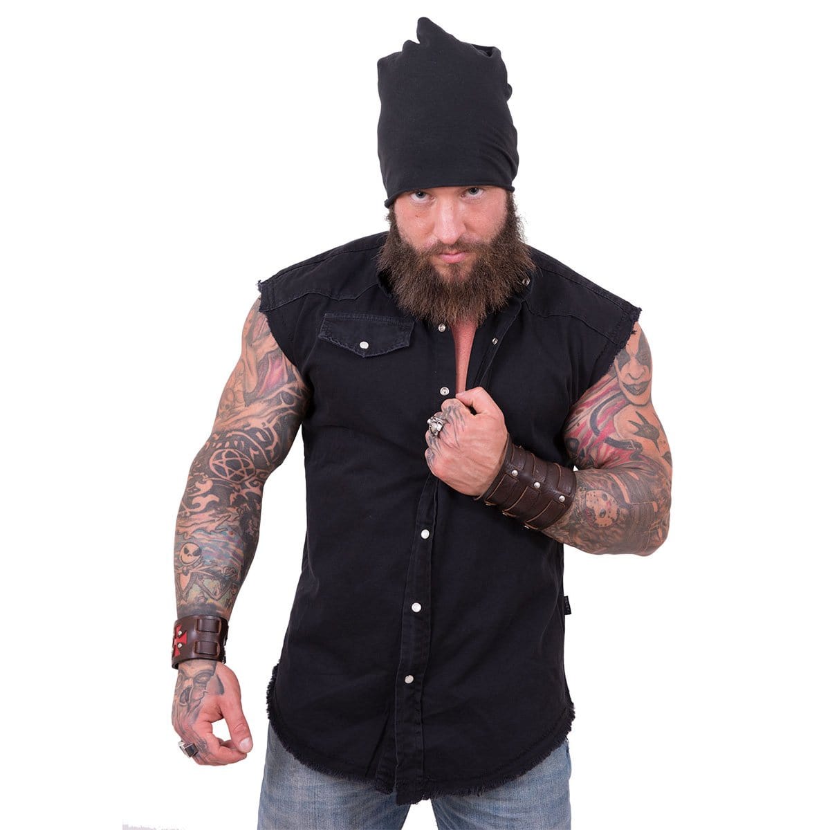 METAL STREETWEAR - Sleeveless Stone Washed Worker Black -  - Workshirts
