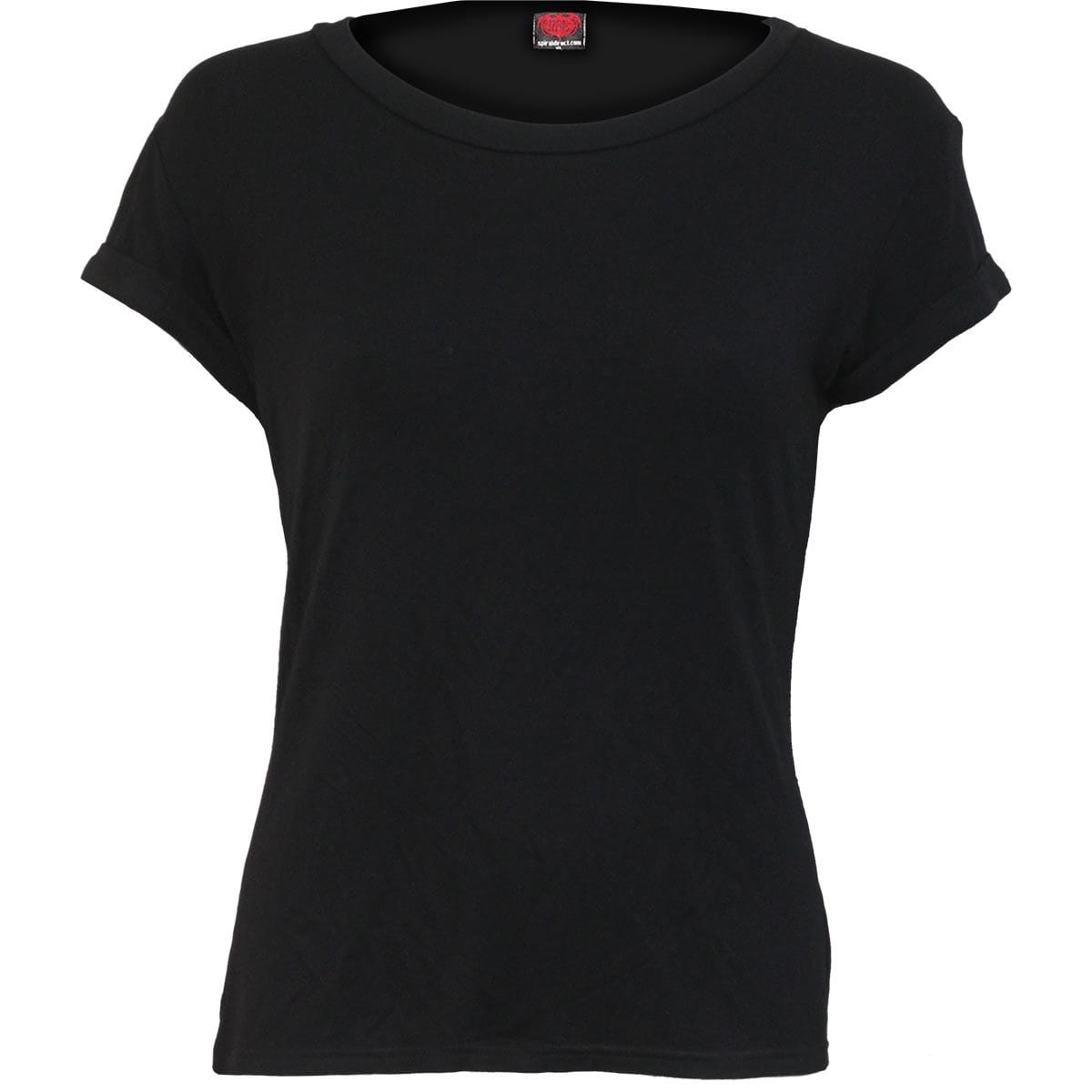 URBAN FASHION - Boatneck Cap Sleeve Top Black - - Tops - Short Sleeve