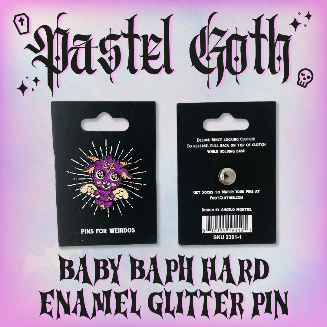 Baby Baphomet Hard Enamel Pin with Glitter - - Enamel Pin