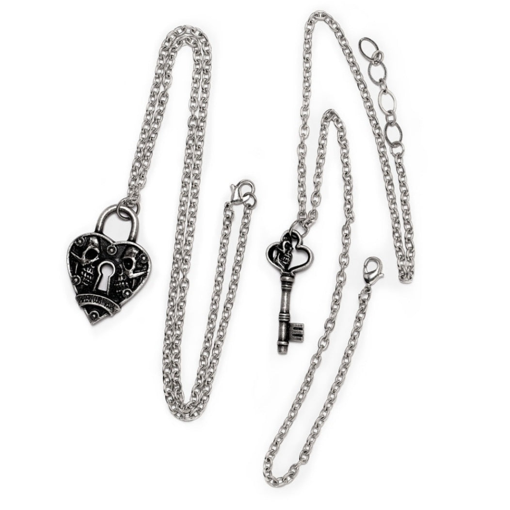 Key To Eternity Couples Pendants | Antiqued Pewter - Alchemy Gothic -