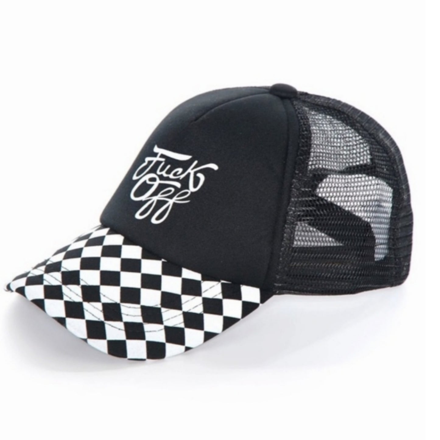 Black & White Trucker Hat | F*ck Off Respectfully Snapback Hat - Fashion Nova - Hats