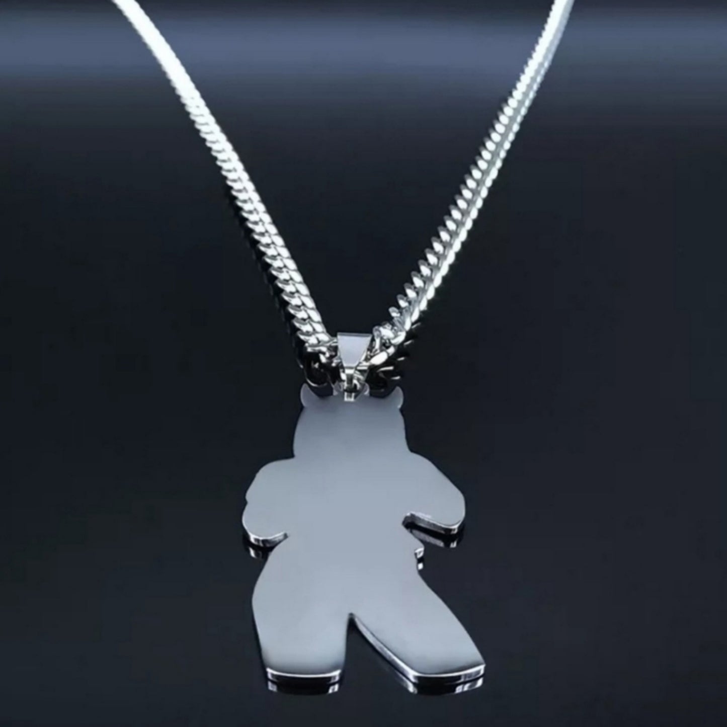 Stainless Steel Necklace | Witch Girl Gothic Silver & Black Necklace - A Gothic Universe - Necklaces