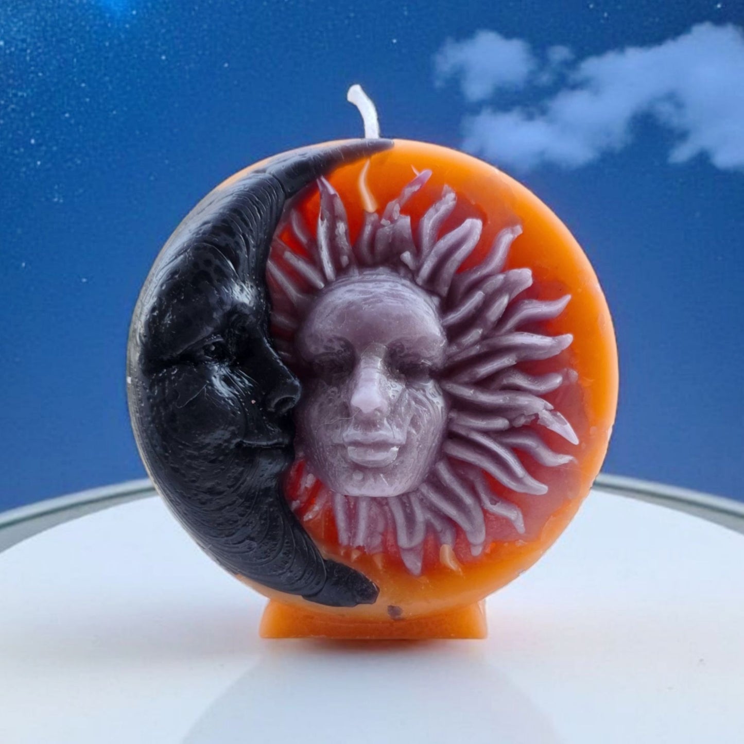 Handmade ✦ Sun & Moon Candle ✦ Pumpkin Pie Brandy Chocolate Chip Soy Wax