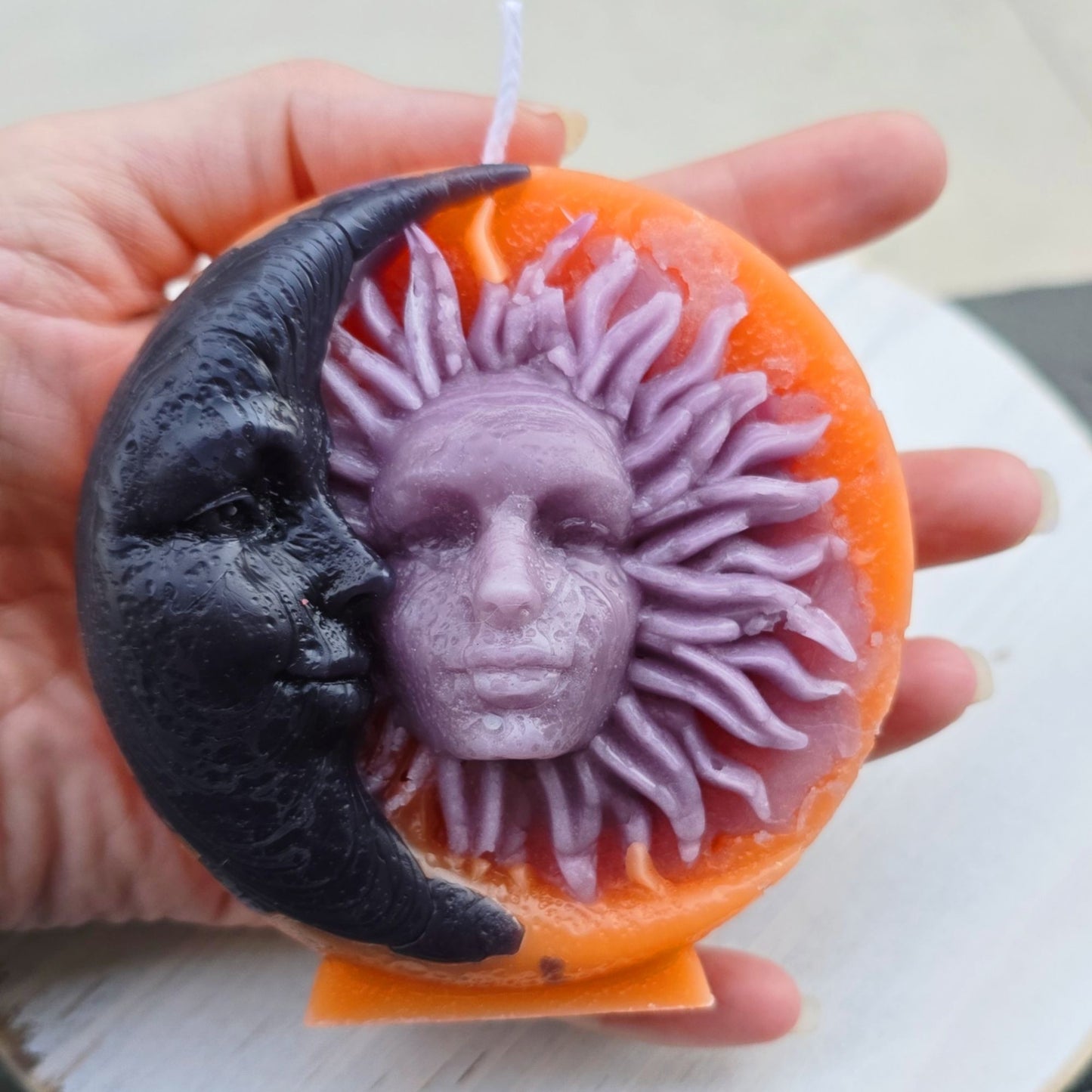 Handmade ✦ Sun & Moon Candle ✦ Pumpkin Pie Brandy Chocolate Chip Soy Wax