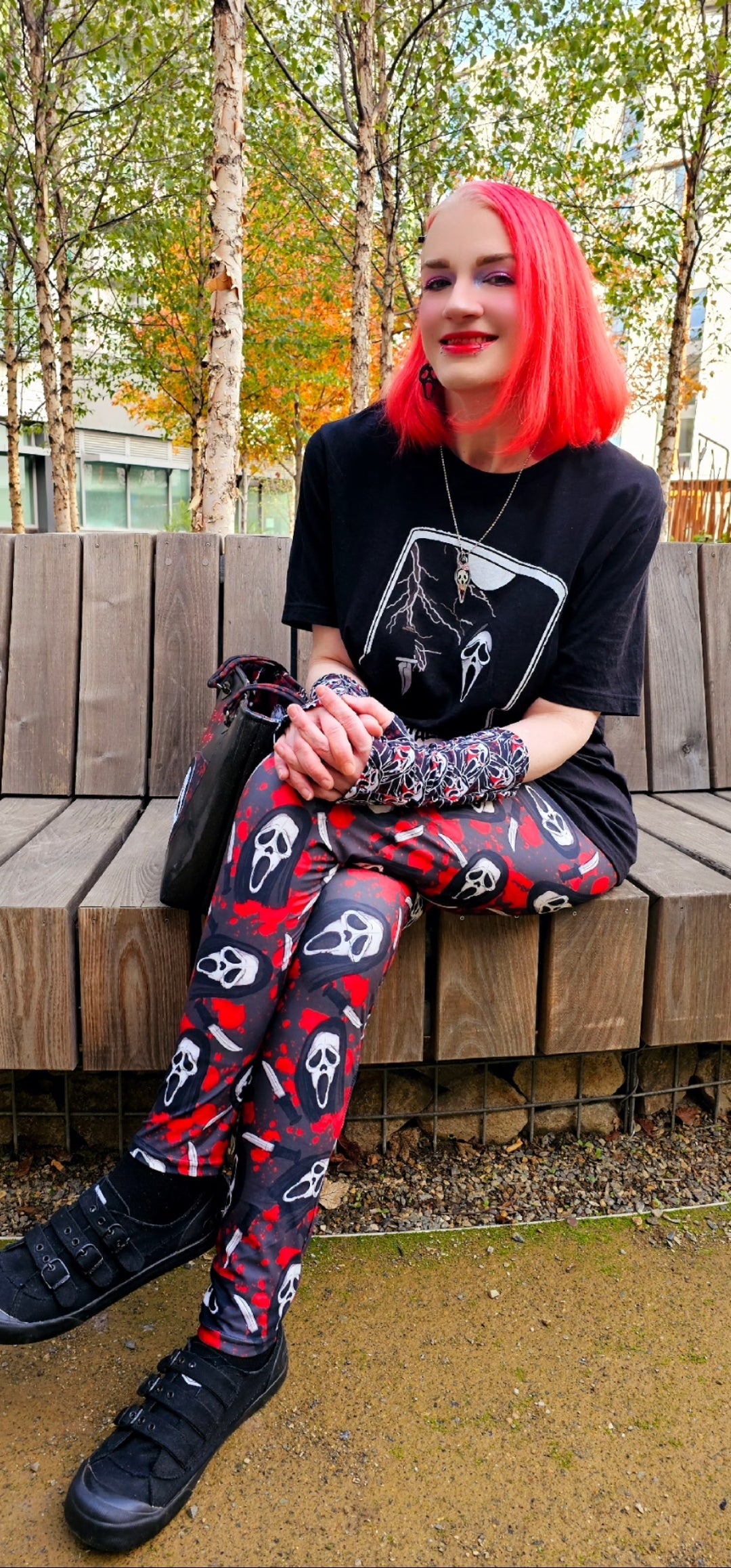 Bloody Ghostface (Semi-Exclusive) - High-quality Handcrafted Vibrant Leggings -  - Leggings