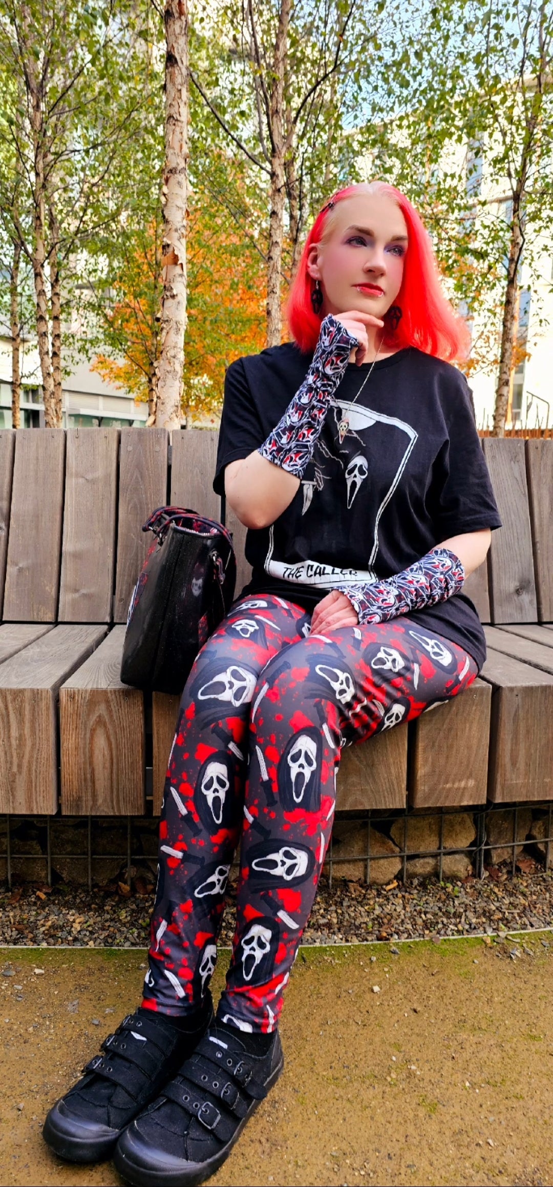 Bloody Ghostface (Semi-Exclusive) - High-quality Handcrafted Vibrant Leggings -  - Leggings