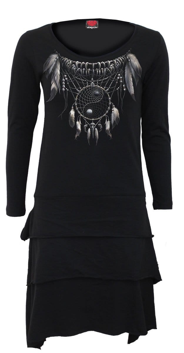 YIN YANG SPIRIT Layered Skirt Dress - Gothic Spiritual Dress - Alternative Fashion