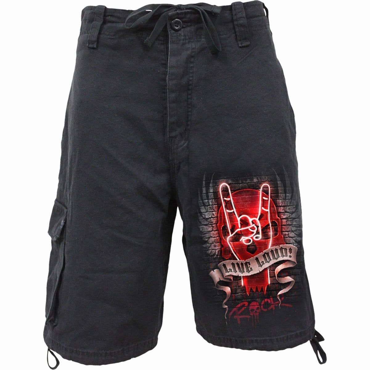 LIVE LOUD - Vintage Cargo Shorts Black -  - Cargo Shorts