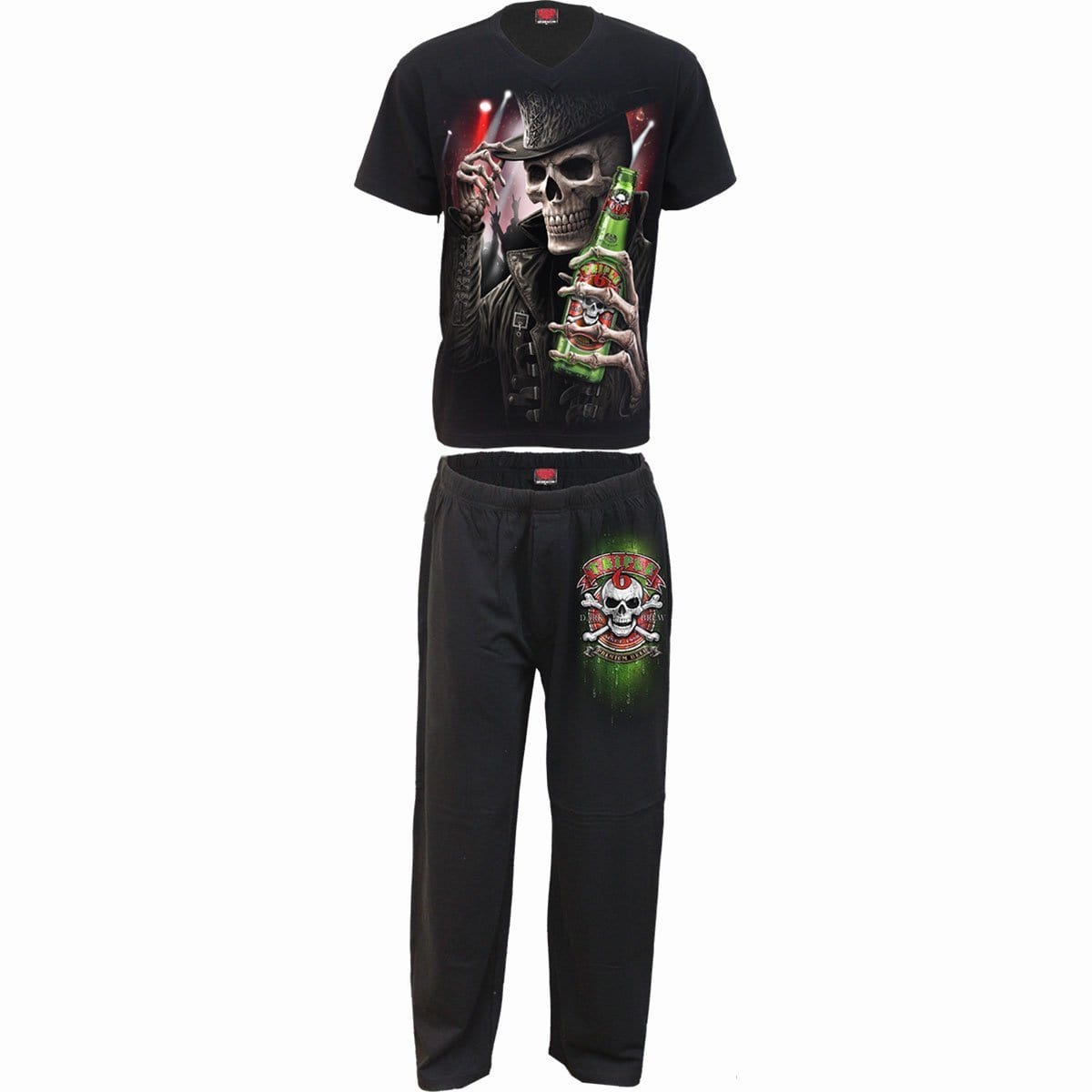 TRIPLE 6 - 4pc Mens Gothic Pyjama Set -  - Pyjama Sets