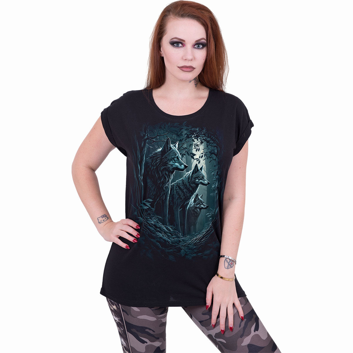FOREST GUARDIANS - Turnup Sleeve Loosefit Tee - - Tops - Short Sleeve