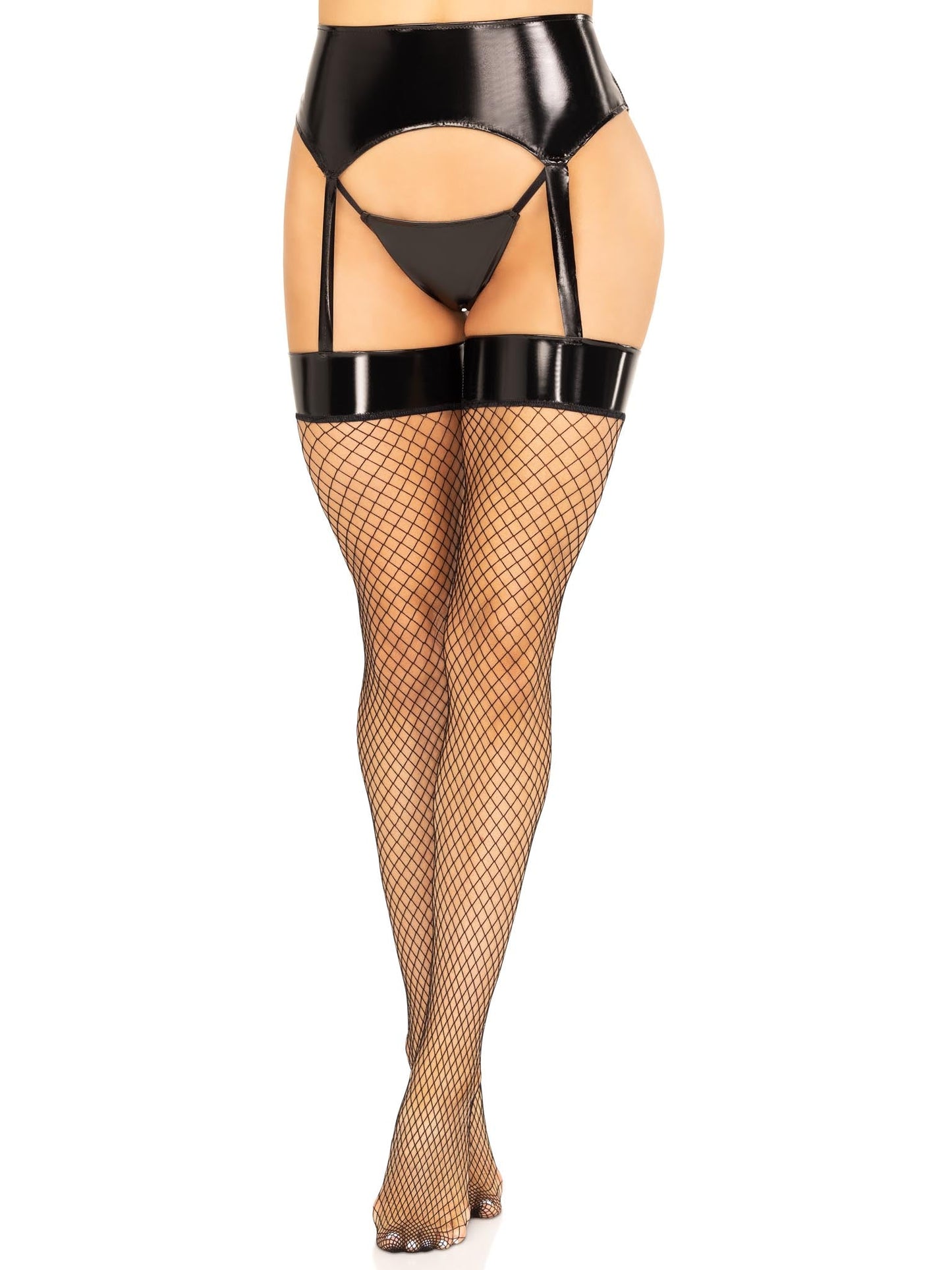 Stefani Garter Belt Fishnet Stockings - - Hosiery