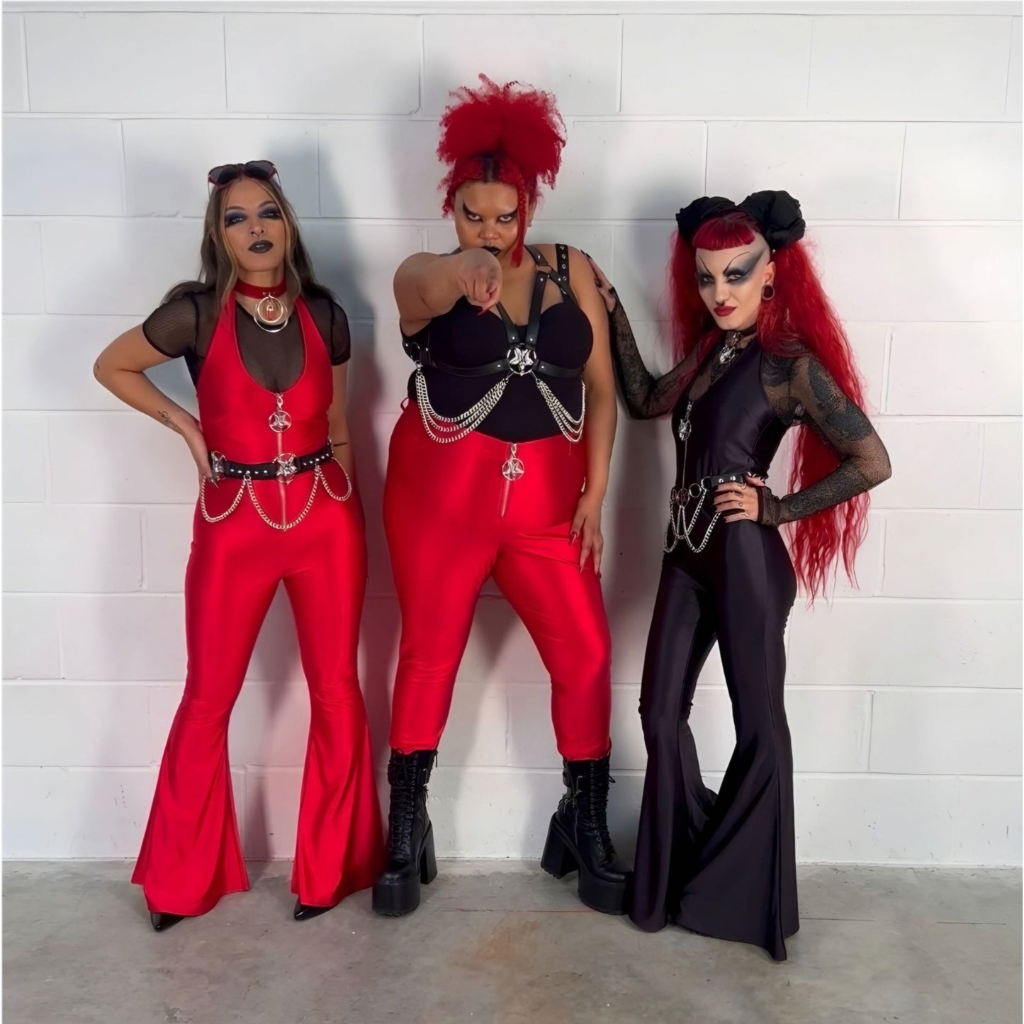 Disco Obskura Scarlet High-Waist Stretch Jeans W/ Pentagram Zipper XL -  - Jeans