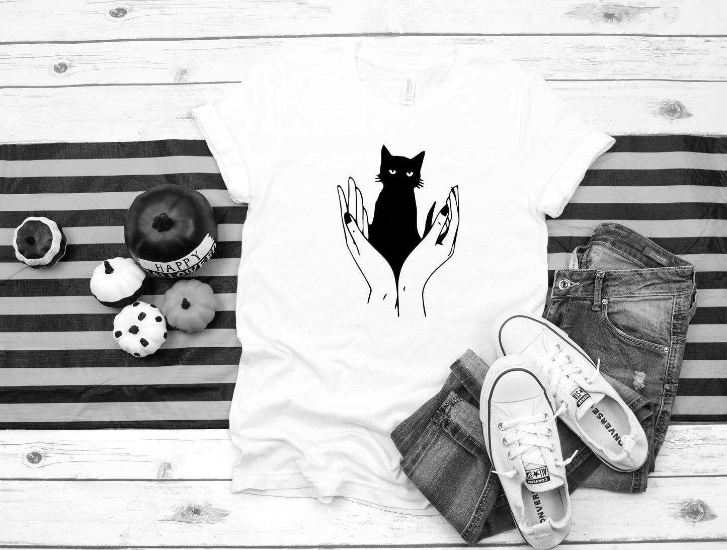 "Witchy Black Cat" Tee - Unisex Shirt -  - Shirts