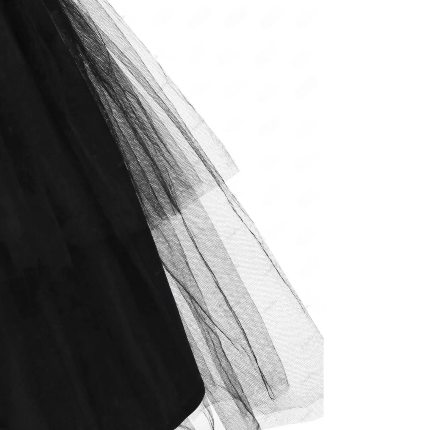 Black Skeleton Flower Tulle Overlay Tutu Dress - A Gothic Universe - Dresses