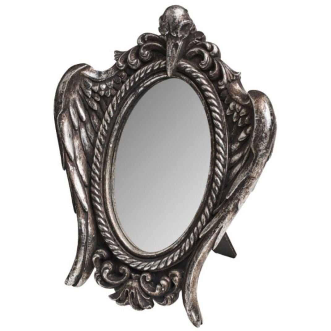 “My Soul From the Shadow” Mirror – Raven Resin Decor | Goth