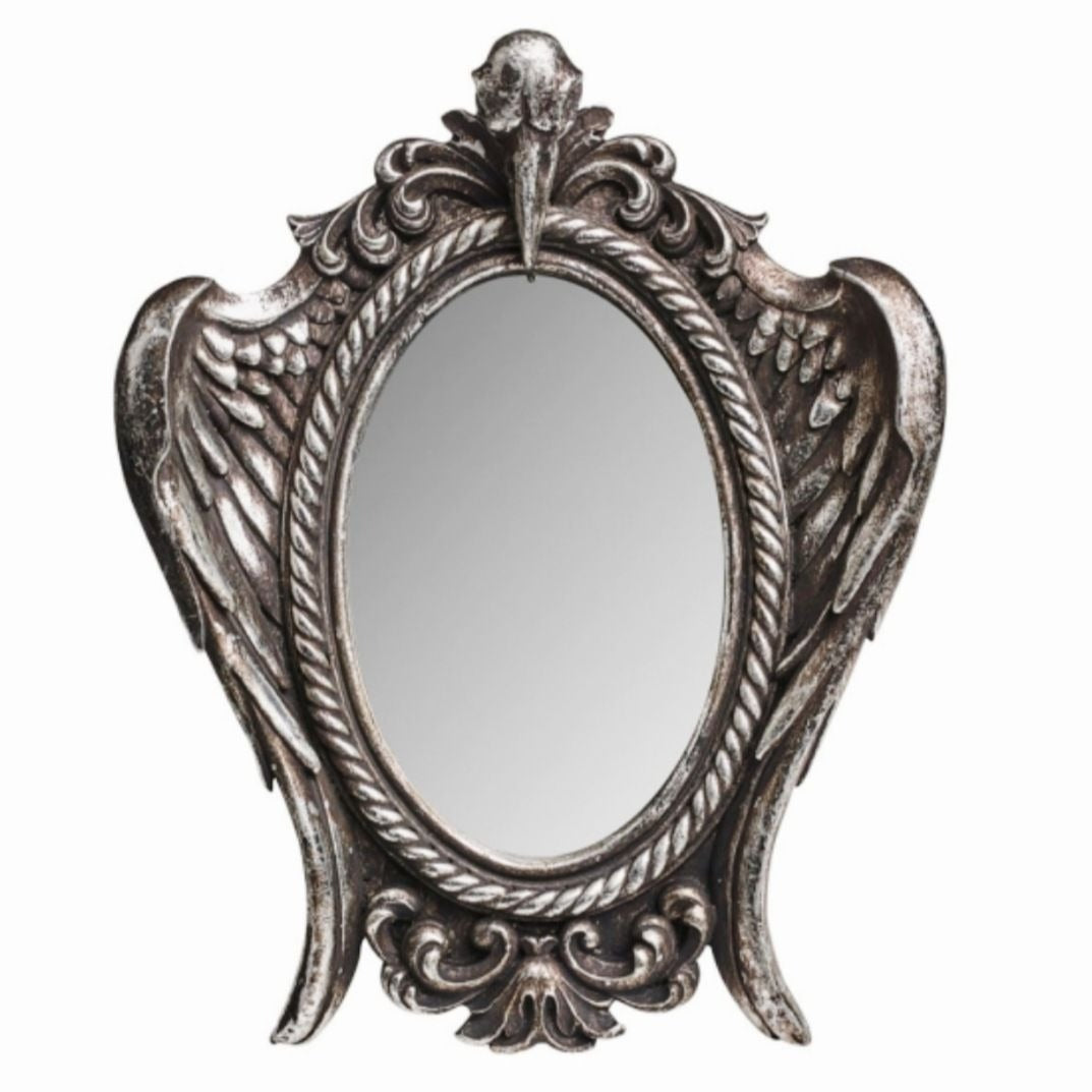 “My Soul From the Shadow” Mirror – Raven Resin Decor | Goth