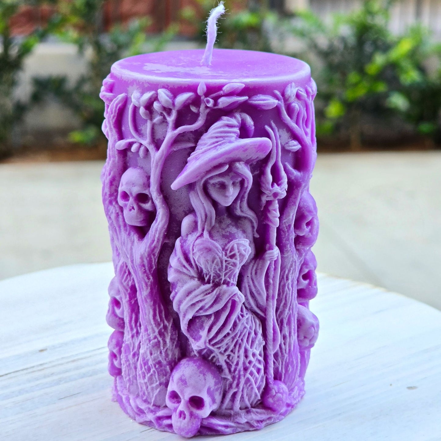 Handmade ✦ Witch & Skulls Candle ✦ Vanilla Brandy Soy Wax Gothic Decor Halloween