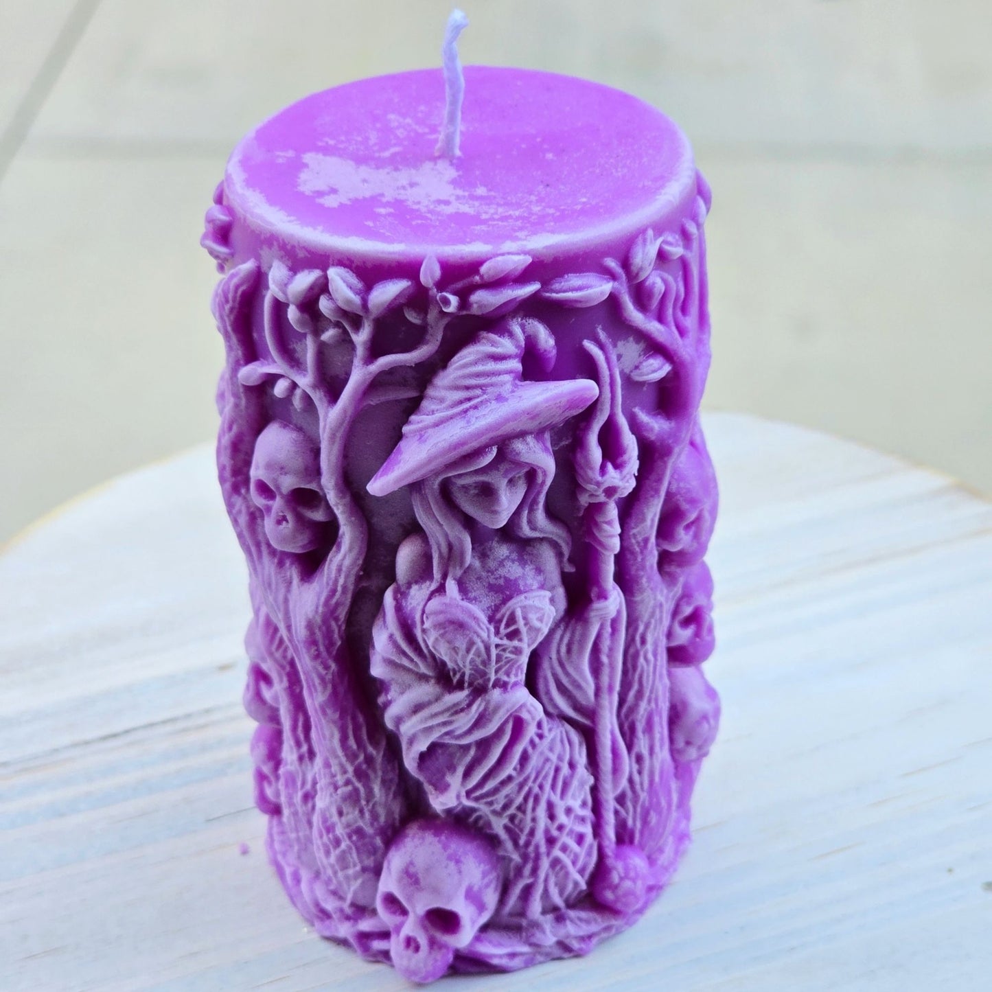 Handmade ✦ Witch & Skulls Candle ✦ Vanilla Brandy Soy Wax Gothic Decor Halloween