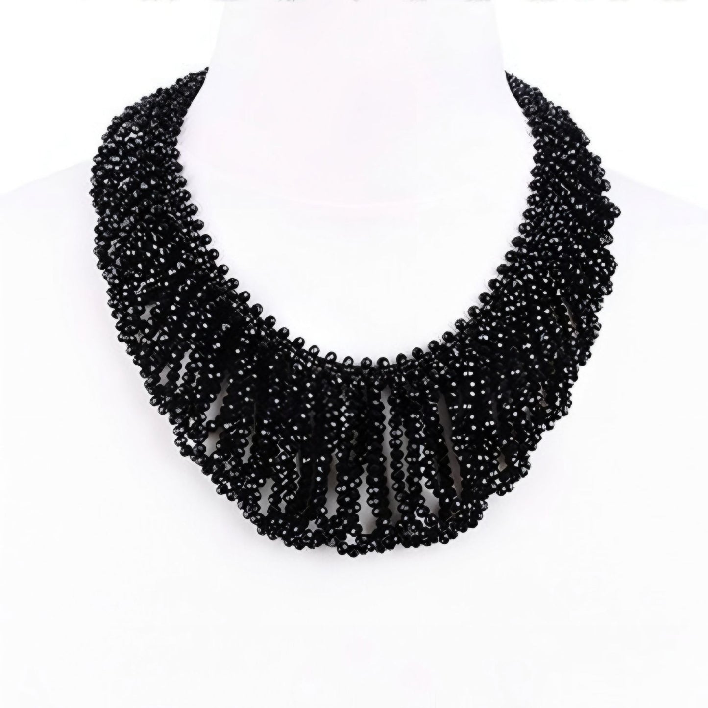 Elegant Black Big Beaded Statement Necklace - Restyle - Jewelry