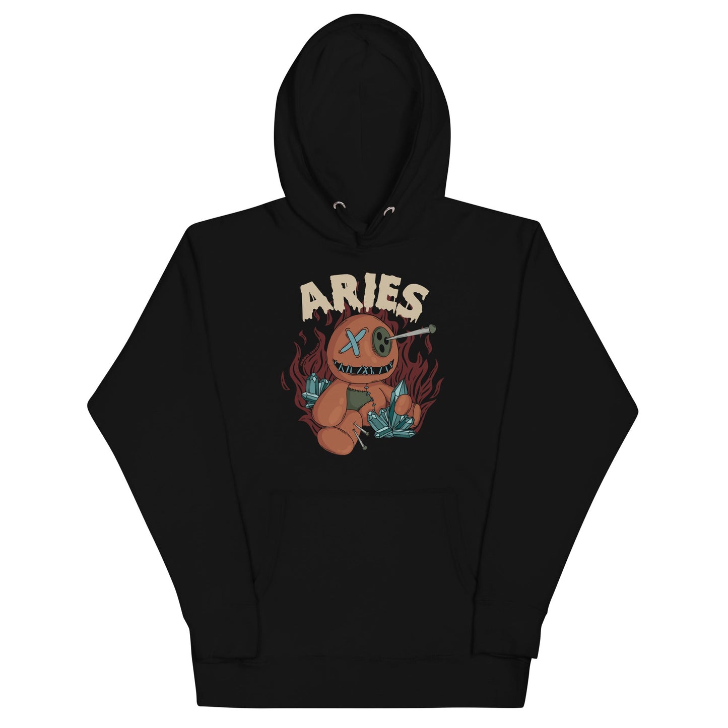 Aries Voodoo Doll Hoodie – Goth Hoodie for Night Dominance - - Hoodie