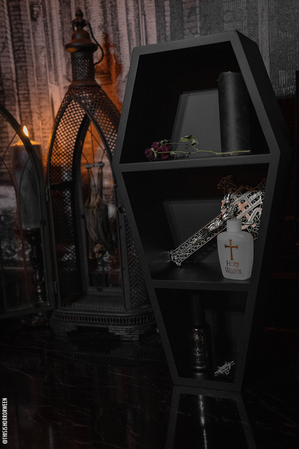 Deluxe Wood 20" Goth Coffin Shelf - - Shelf