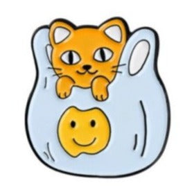Cat in a Bag Enamel Pin -  - Enamel Pin