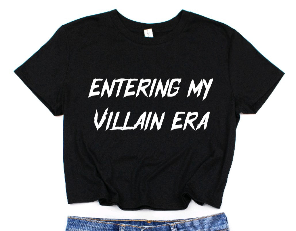 Entering My Villain Era Cropped T-Shirt - - Crop Top