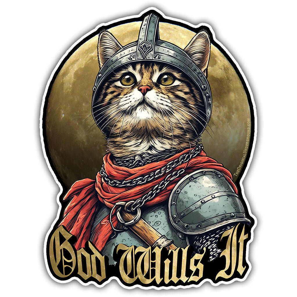 Crusader Cat "God Wills It" Sticker -  - Sticker