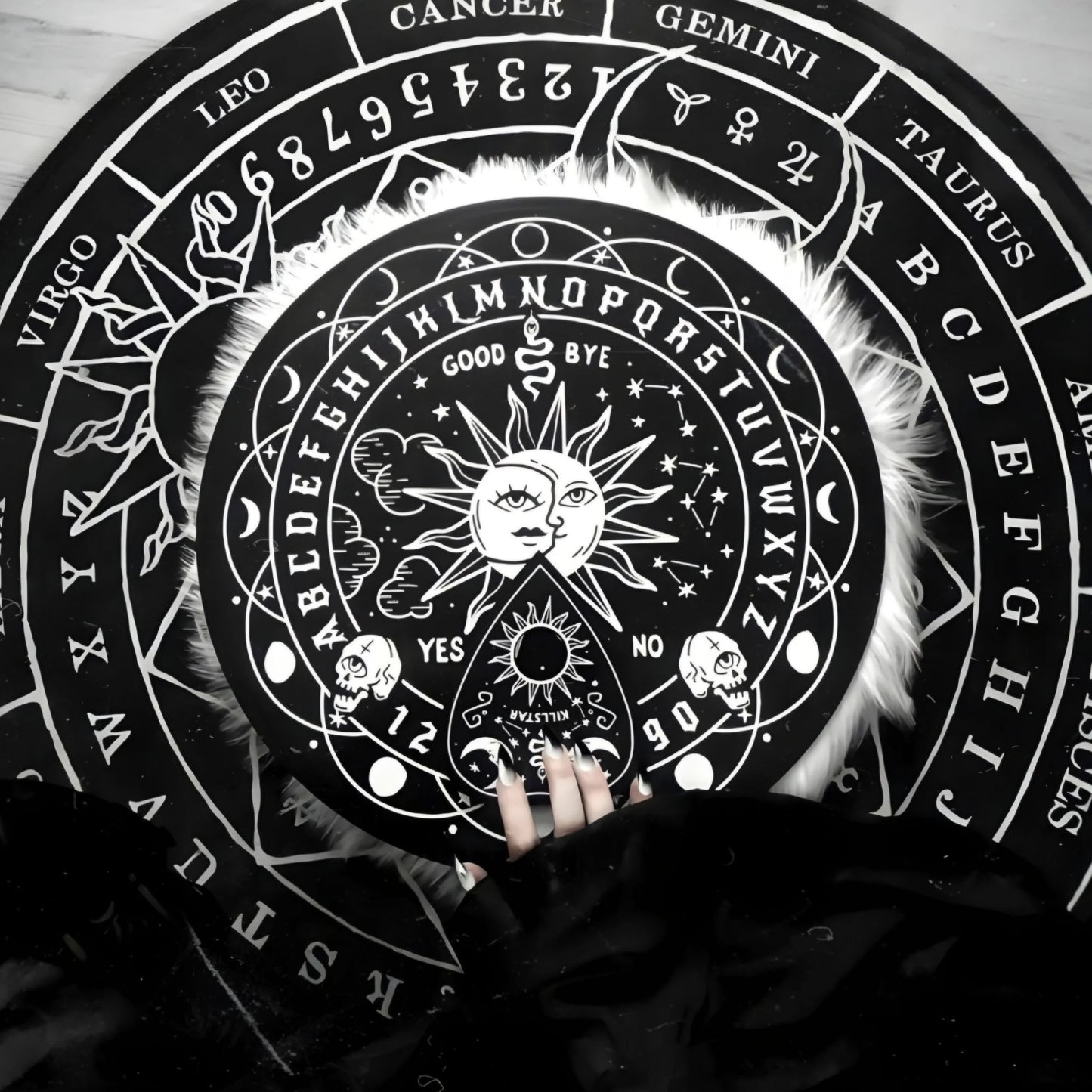 Spiritus Round Spirit Board W/ Planchette For Mystical Guidance -  - game