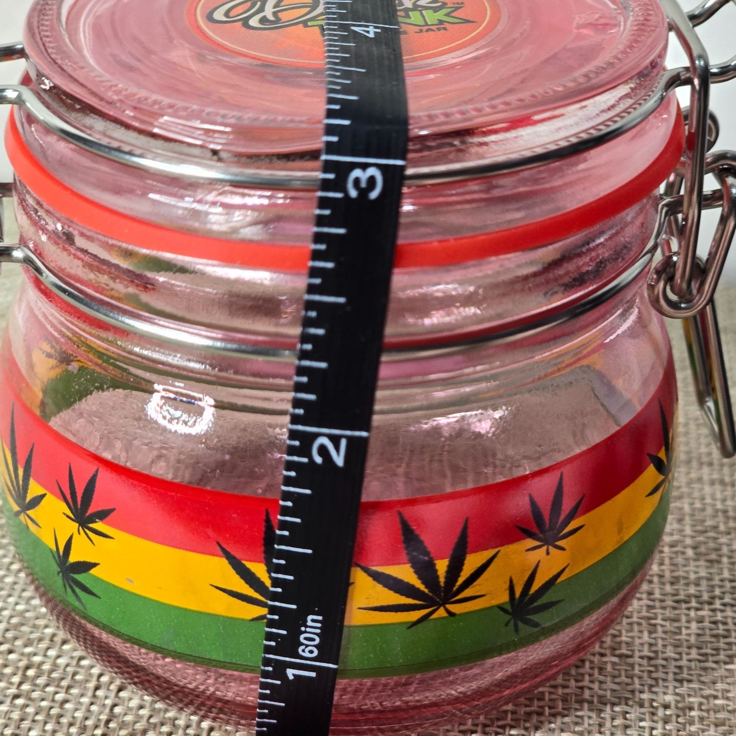 Dank Tank Storage Jar w/ Rasta Leaf Design - A Gothic Universe - Accessories