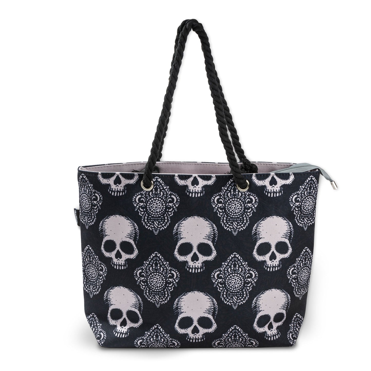 Gothic Black Skull Shoulder Beach Bag -  - Tote Bags