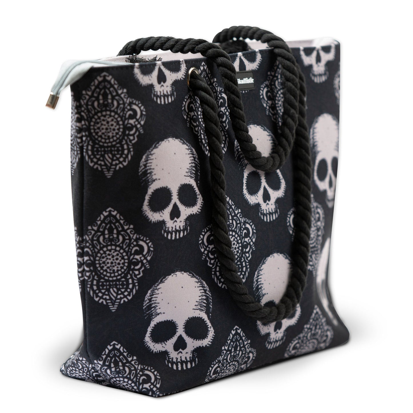 Gothic Black Skull Shoulder Beach Bag -  - Tote Bags