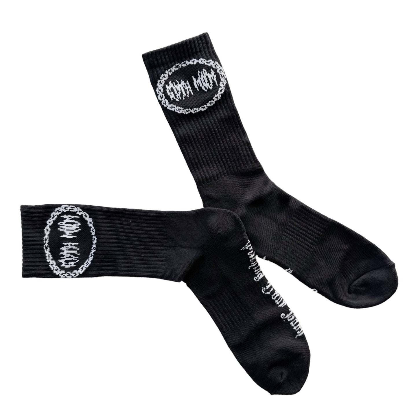 Goth Mom Doom Socks Adults - Gothic Crew Socks - Alternative Fashion Accessory