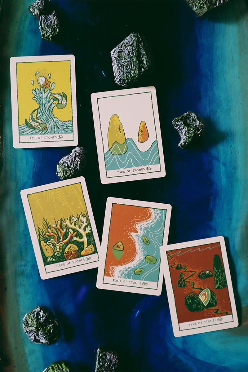 Green Glyphs Tarot Deck - Nature Mysticism Cards - Botanical Divination Deck