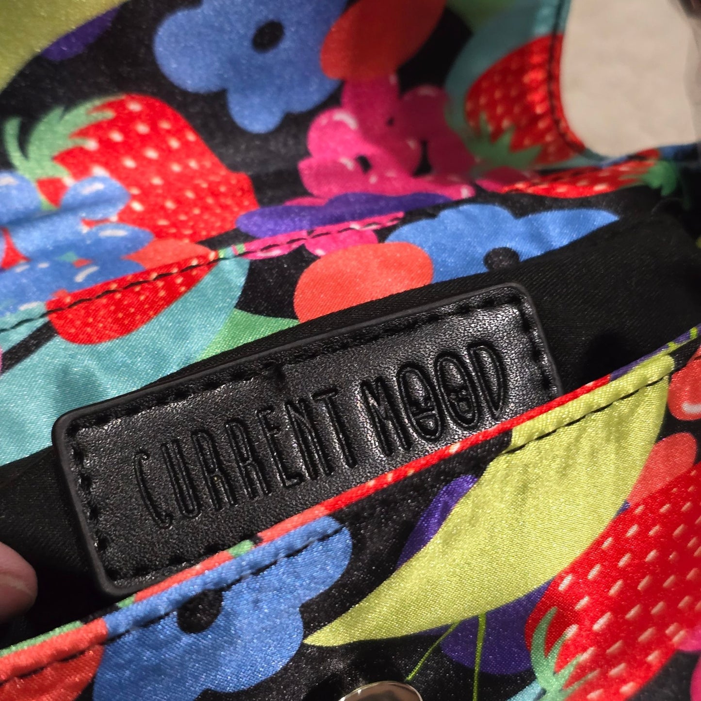 Fruit Print Shoulder Bag With Silver Buckle & Strap Closure -  - Shoulder Bags