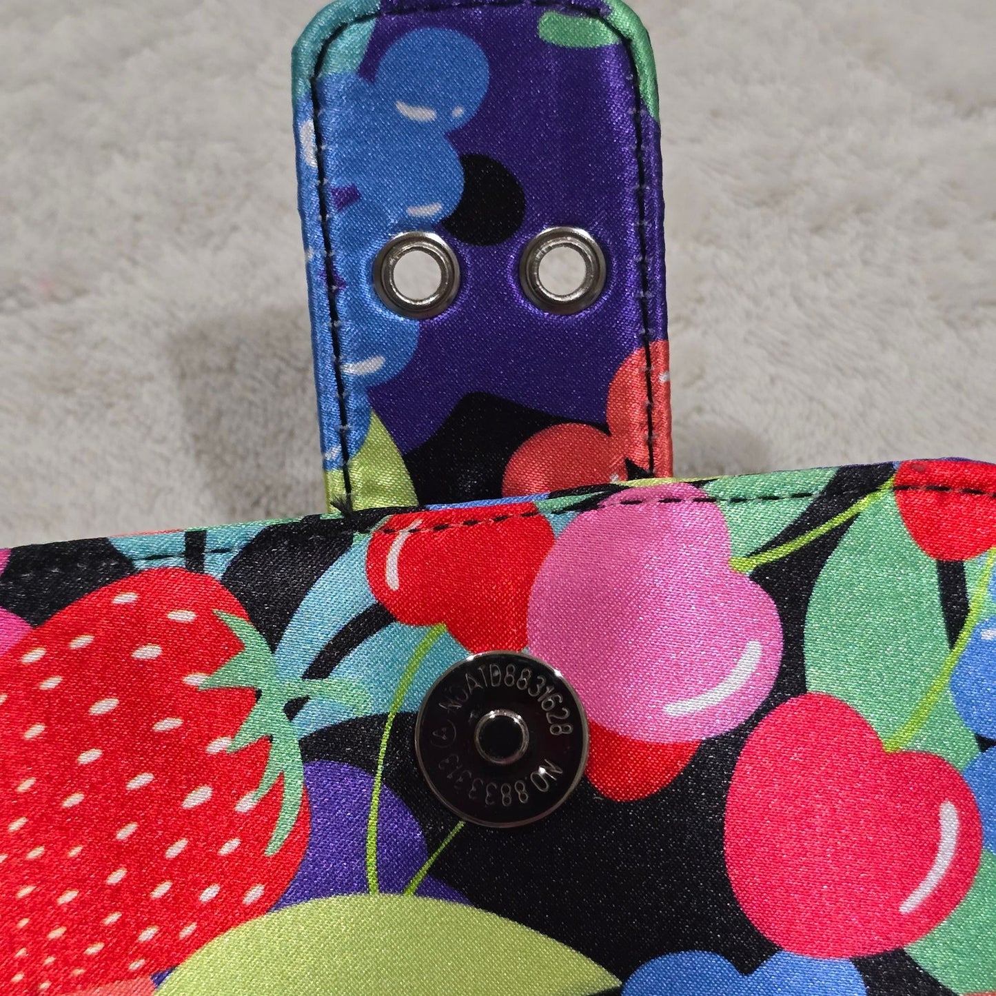 Fruit Print Shoulder Bag With Silver Buckle & Strap Closure -  - Shoulder Bags