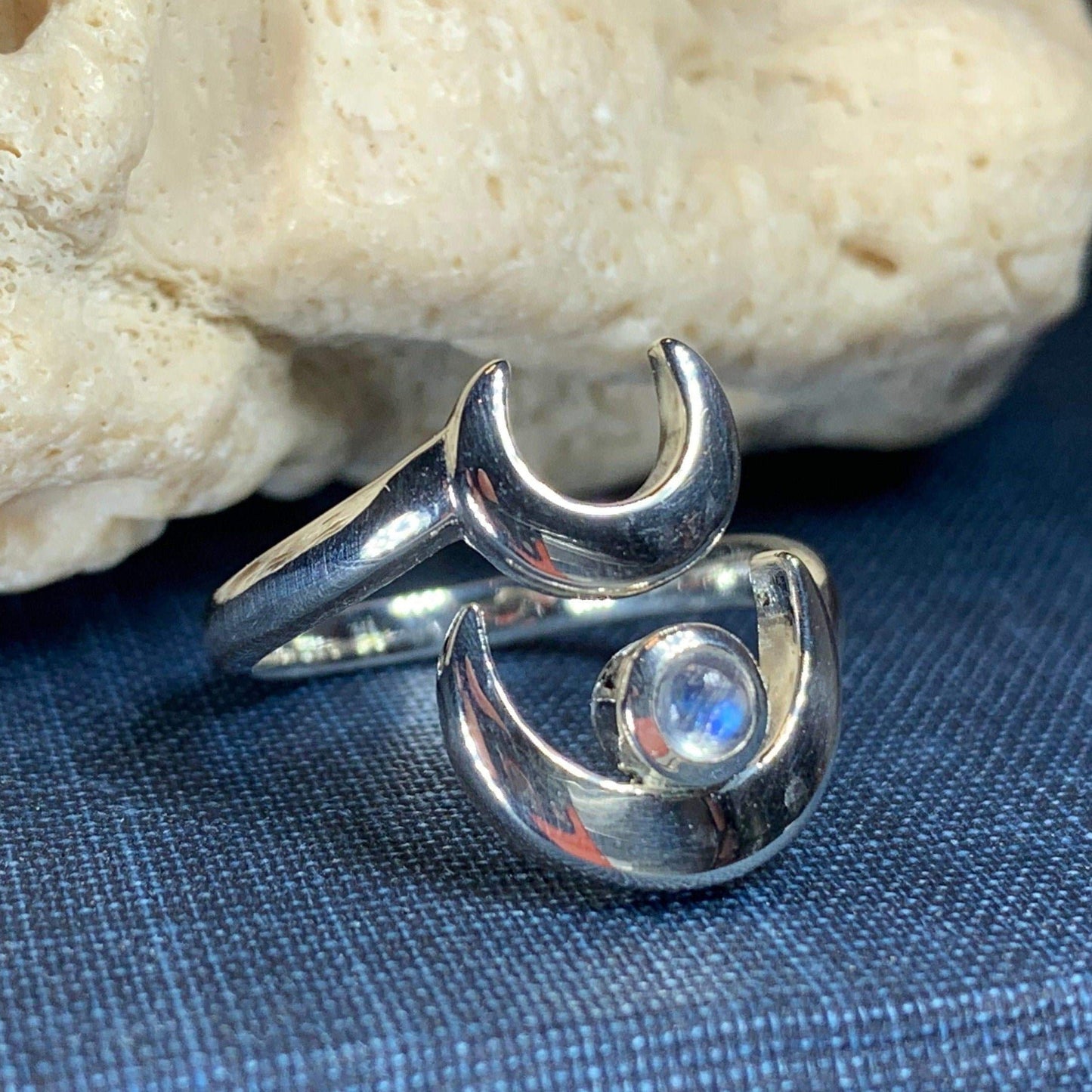 Double Crescent Moon Ring -  - Ring
