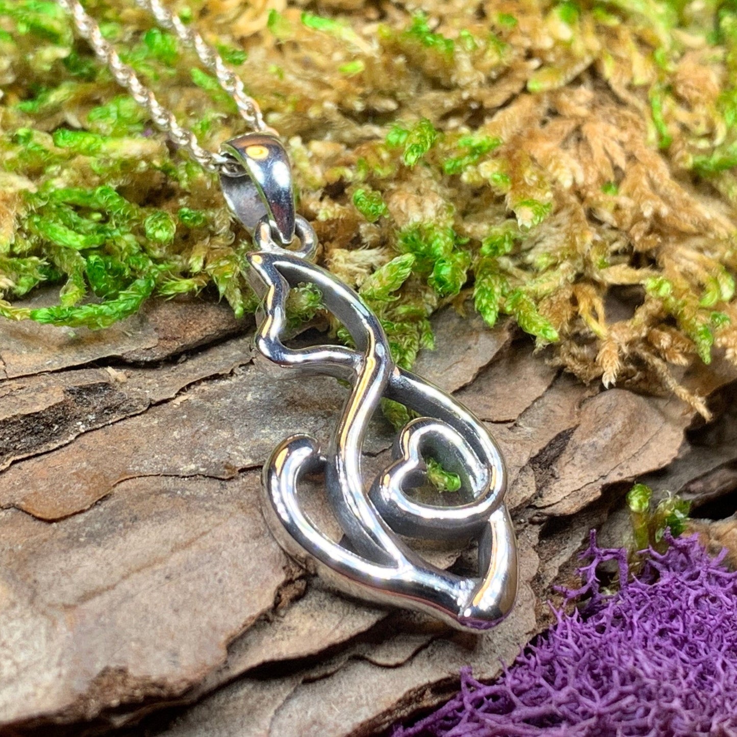 Celtic Cat Love Necklace -  - Pendant