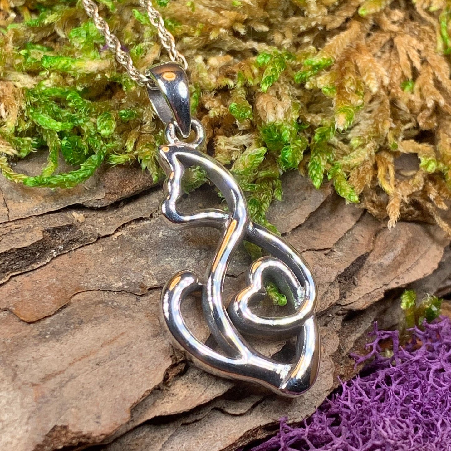 Celtic Cat Love Necklace -  - Pendant