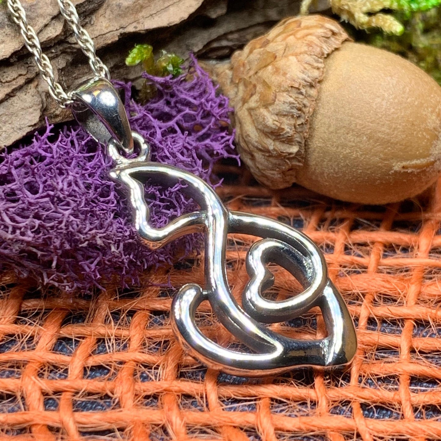 Celtic Cat Love Necklace -  - Pendant