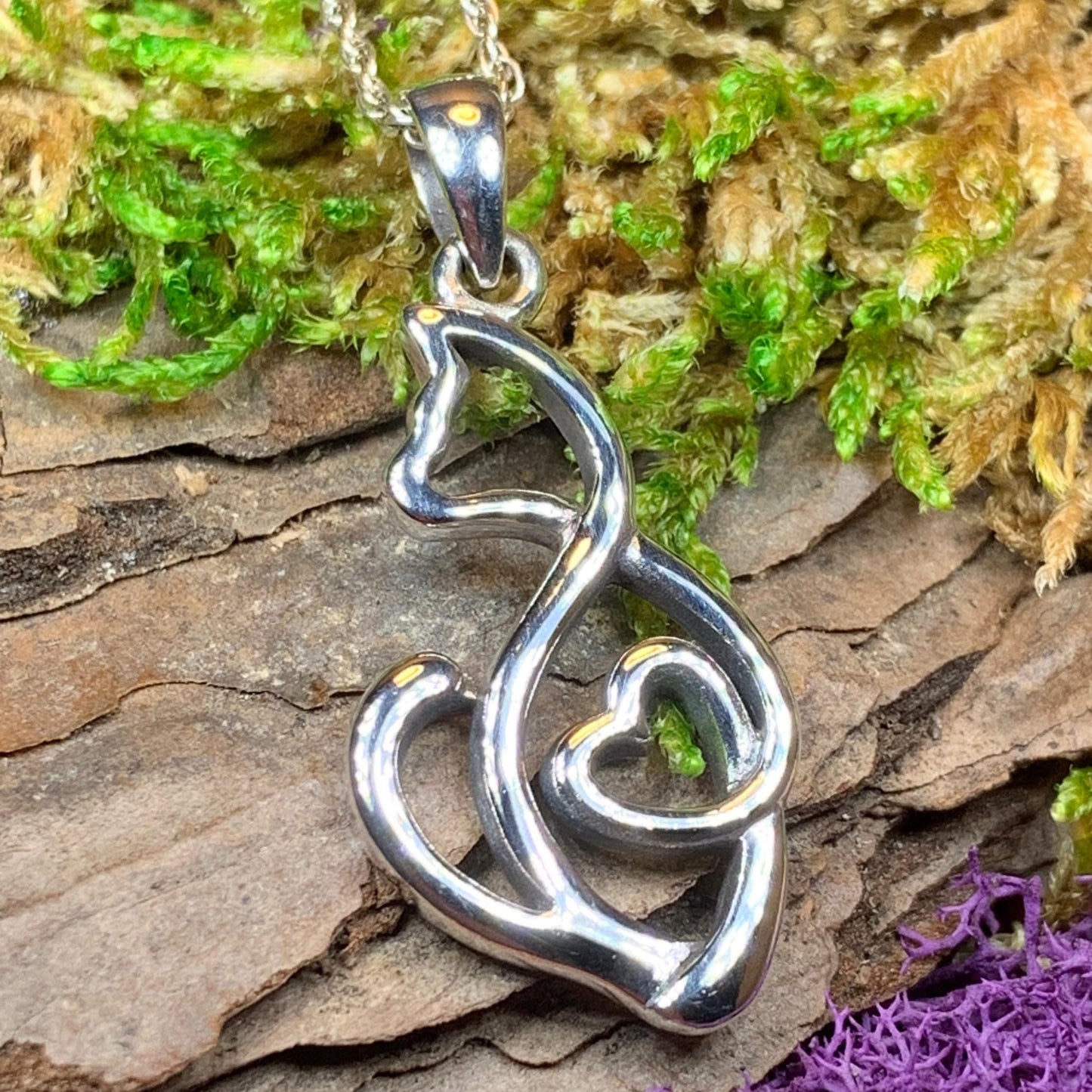 Celtic Cat Love Necklace -  - Pendant