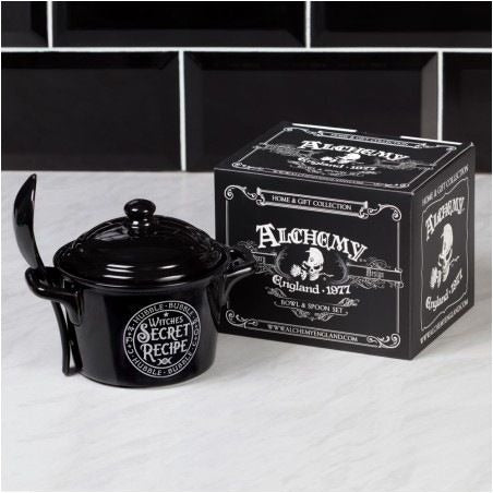 Alchemy Gothic Witches Secret Recipe Bowl -  - Lidded Bowl