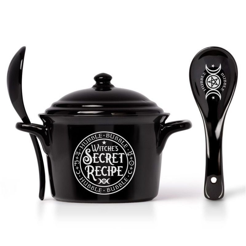 Alchemy Gothic Witches Secret Recipe Bowl -  - Lidded Bowl