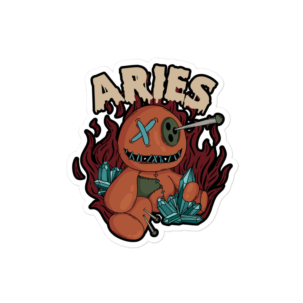 Aries Voodoo Doll Sticker – Goth Accessory for Night Dominance - - Sticker